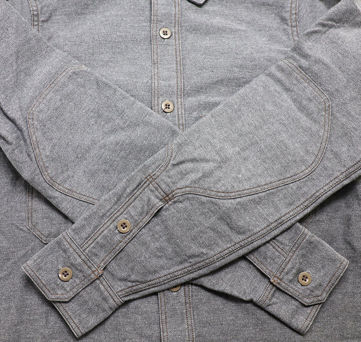 Freewheelers (フリーホイーラーズ) M1916 SHIRTS / バックサテン ミリタリーシャツ #1543113 美品 GRAY size 14_画像5