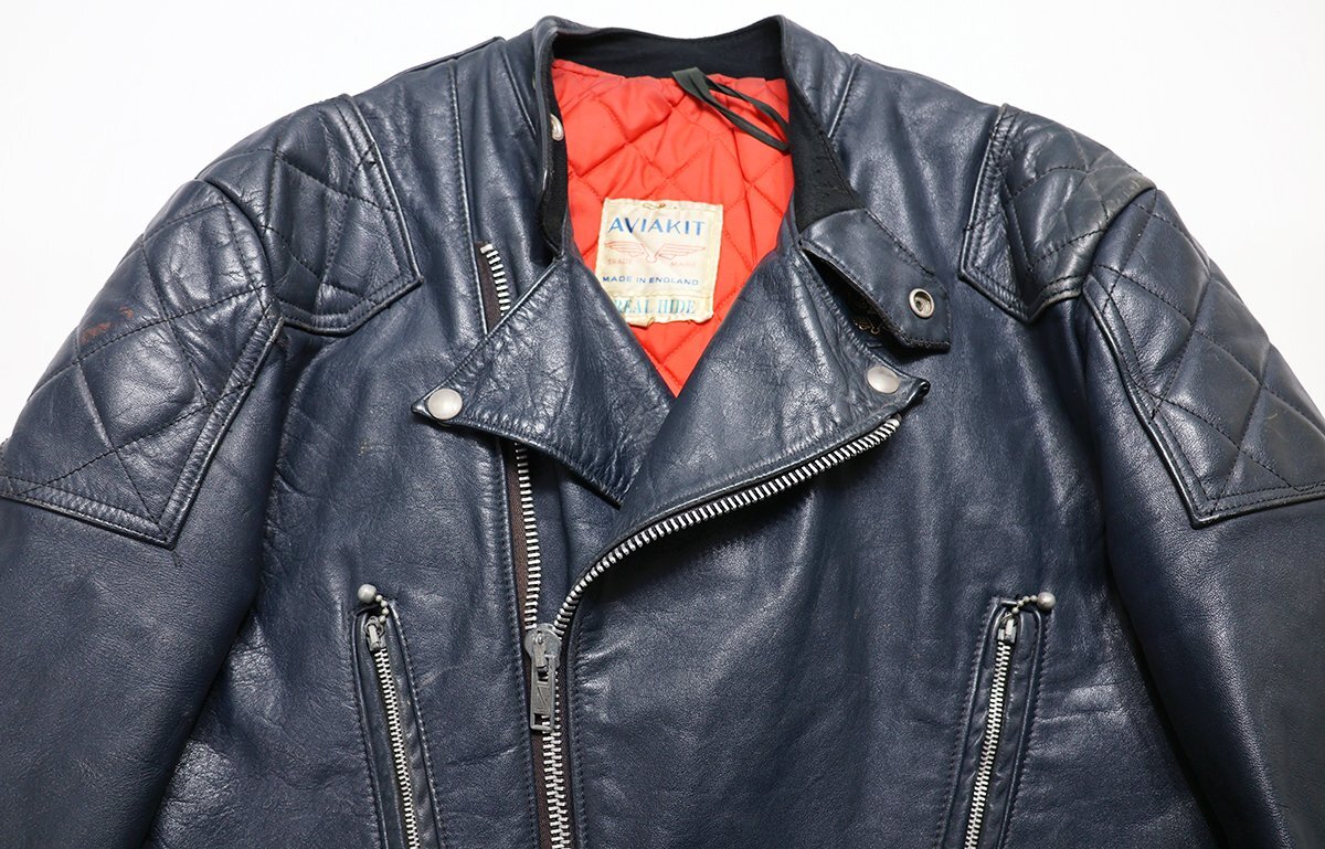 Lewis Leathers (ルイスレザー) 70~80's VINTAGE - GT MONZA / GTモンザ パデッド ライダースジャケット ネイビー size 42 / ヴィンテージの画像5