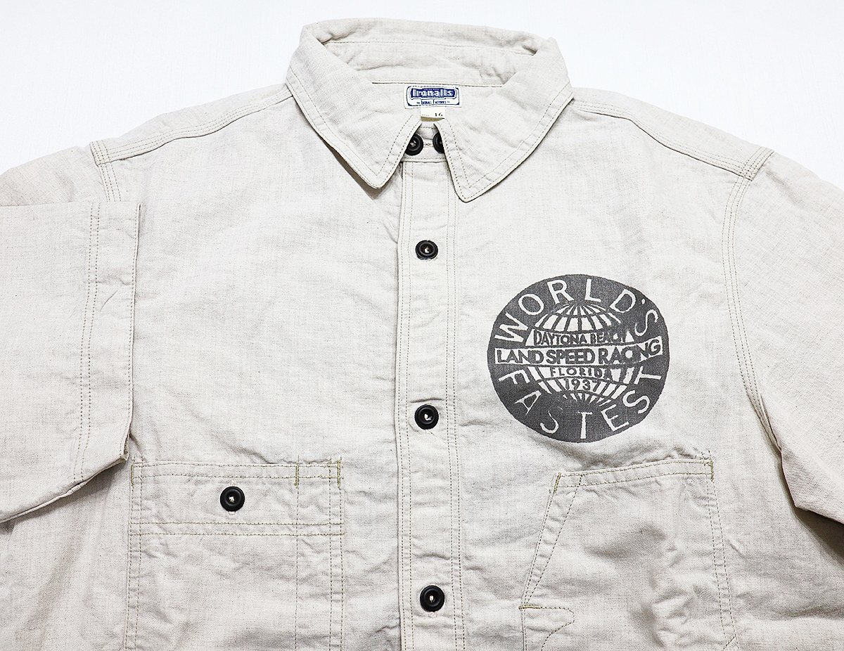 Freewheelers (フリーホイーラーズ) アイアンオールズ シャンブレーワークシャツ “1937 DAYTONA RECORD BREAKER” #1923021 未使用品 16の画像3