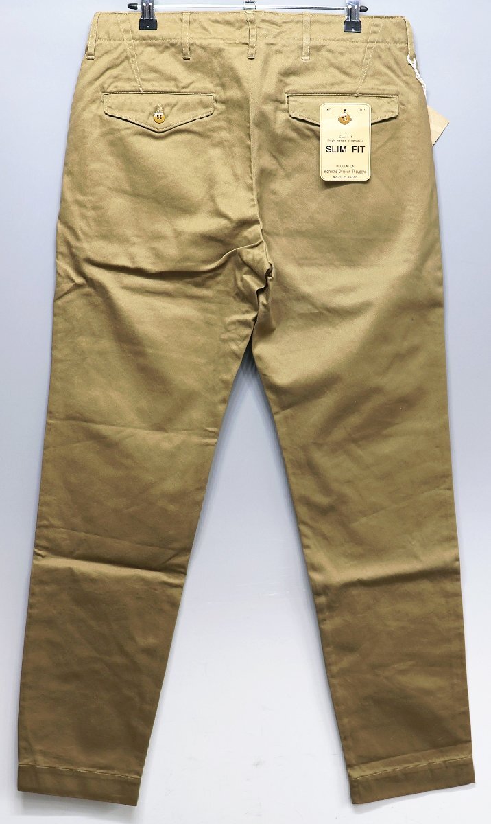 Workers K&T H MFG Co (ワーカーズ) Officer Trousers Slim Fit / オフィサートラウザー スリム 未使用品 USMC KHAKI w32_画像3