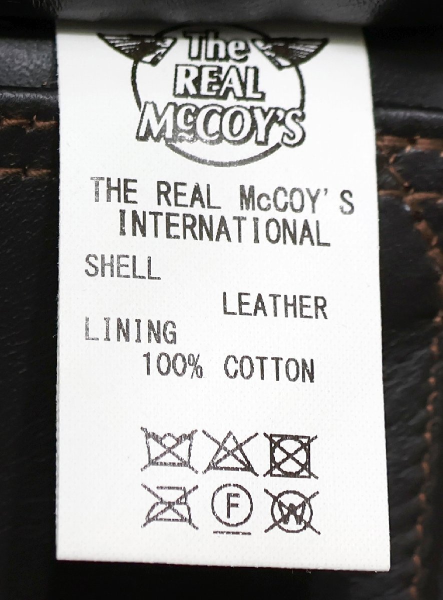 The REAL McCOYS (リアルマッコイズ) Type A-2 (MODEL 220) / REAL McCOY MFG. CO. フライトジャケット MJ22001 美品 SEAL BROWN size 40の画像9
