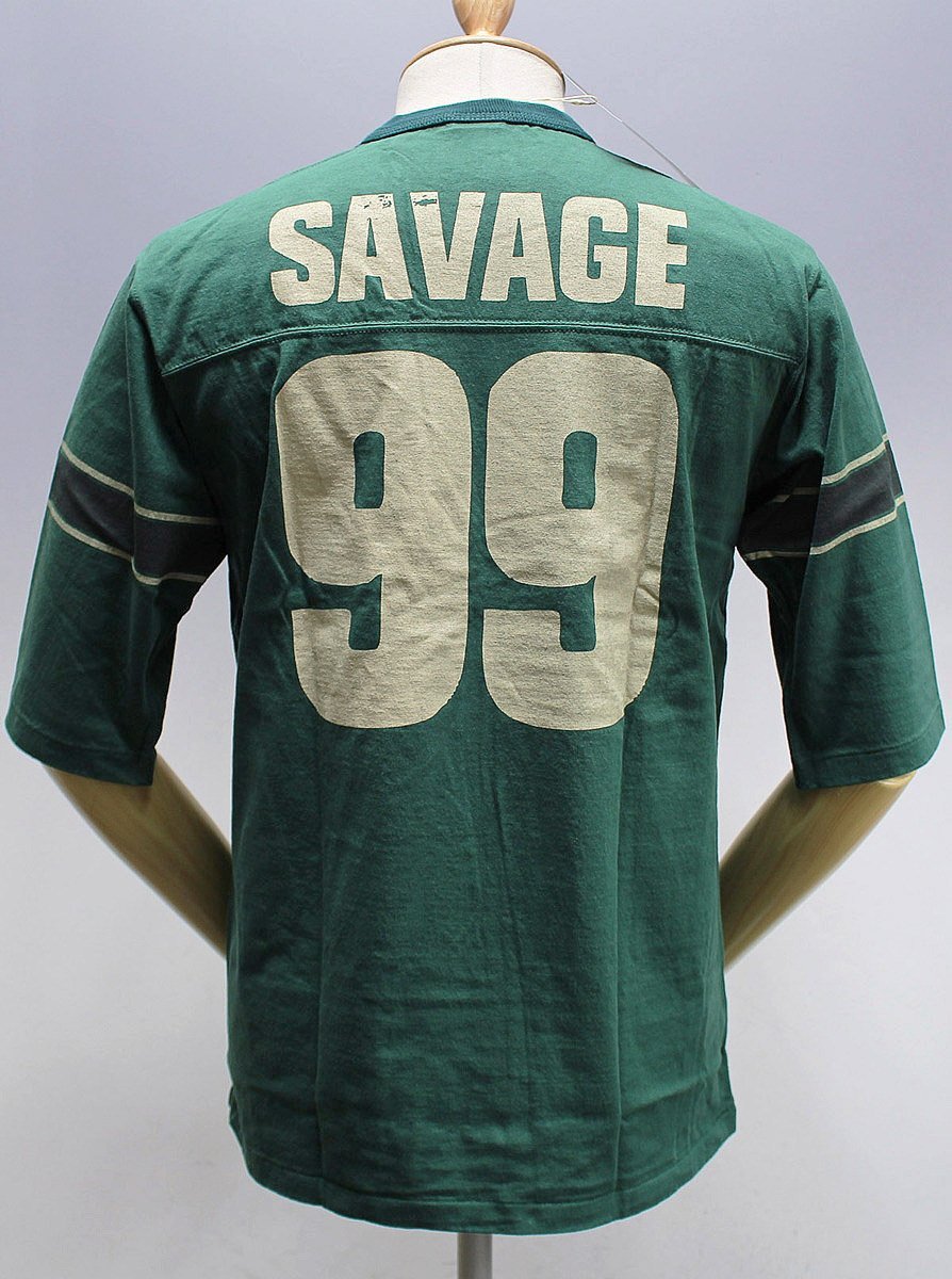 Deluxeware (デラックスウエア) URES-05...SAVAGE99 / 6分袖フットボールTシャツ 未使用品 グリーン size L_画像3