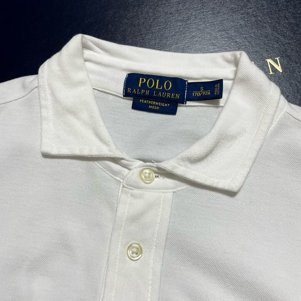 【POLO RALPH LAUREN】フェザーウェイト メッシュ 長袖ポロシャツ【ラルフローレン】ホワイト ロングスリーブ ドレス ジャケット RUGBY_画像4