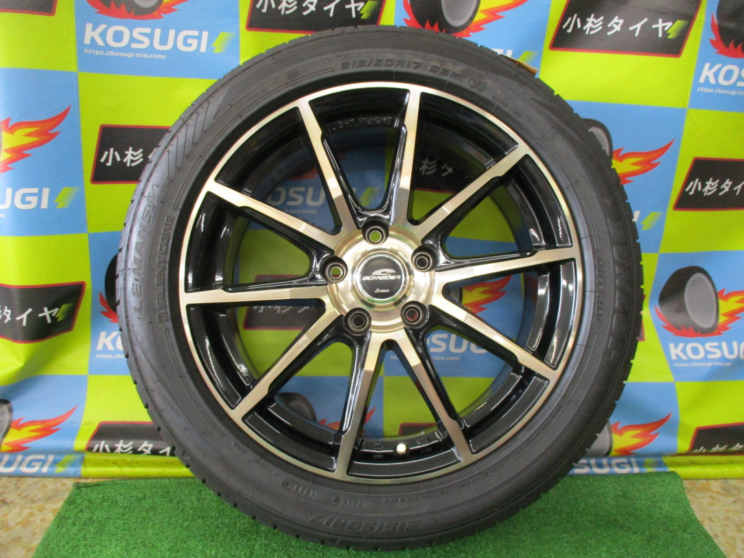 １７インチ中古セット　215/50R17　ダンロップ　ルマンV　7.5-17　5H114.3　+38　マルカ　シュナイダーDR-01_画像1