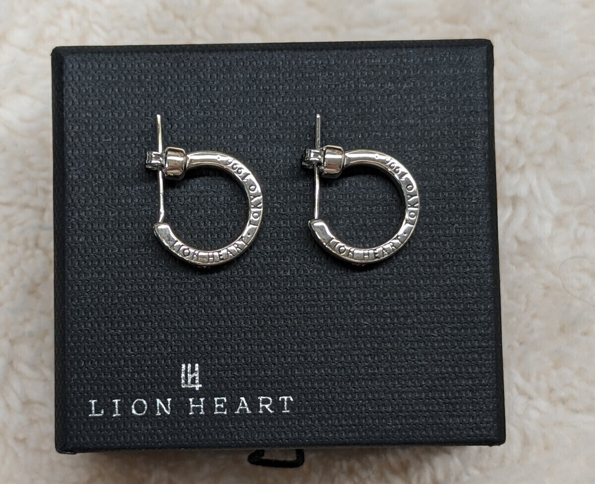 【一円スタート】LION HEART-ライオンハート クロッシングピアス/ELプレーンフープ/M SIZE/シルバー925（その他付属）の画像3