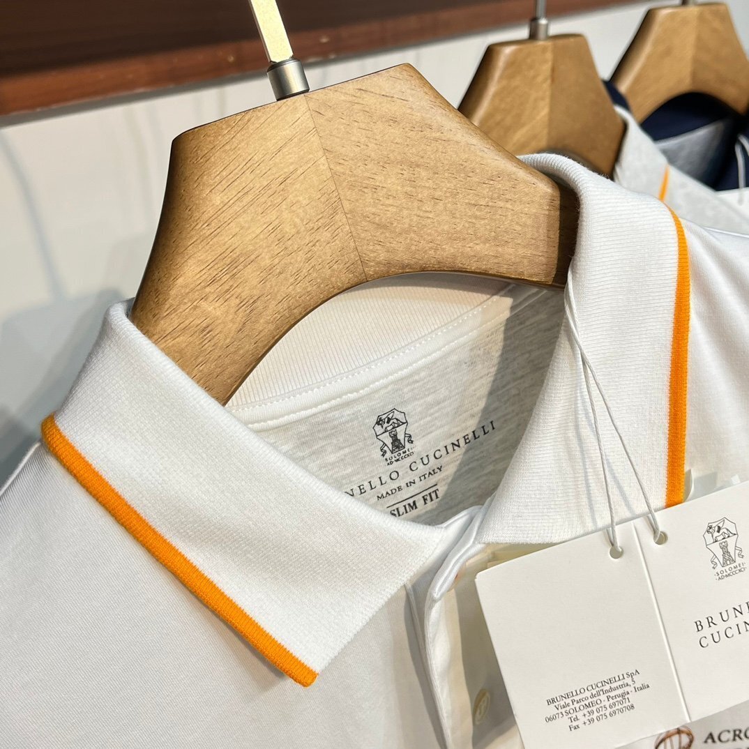 送料無料　ブルネロクチネリ　BRUNELLO CUCINELLI メンズ　ポロシャツ　ロゴ有り　ビジネス　半袖　M-XXL　サイズ選択可能　グレー　 b425_画像3