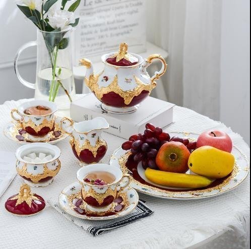  hand made MEISSEN Meissen teapot & cup & saucer & milk pot & sugar pot 15 point set Western-style tableware Afternoon Tea 