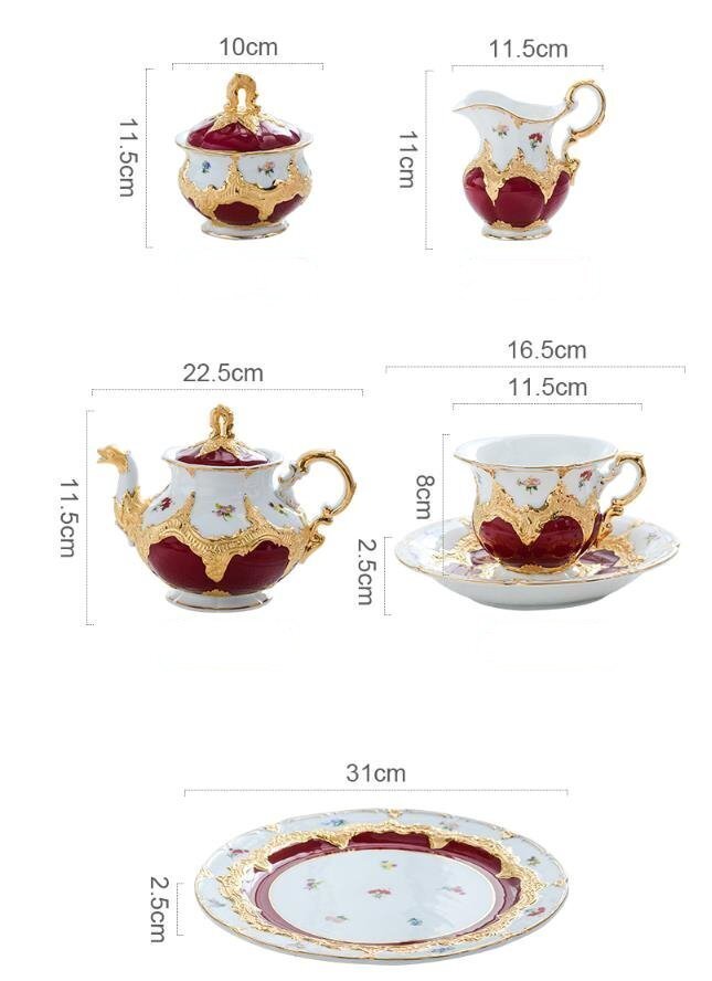  hand made MEISSEN Meissen teapot & cup & saucer & milk pot & sugar pot 15 point set Western-style tableware Afternoon Tea 