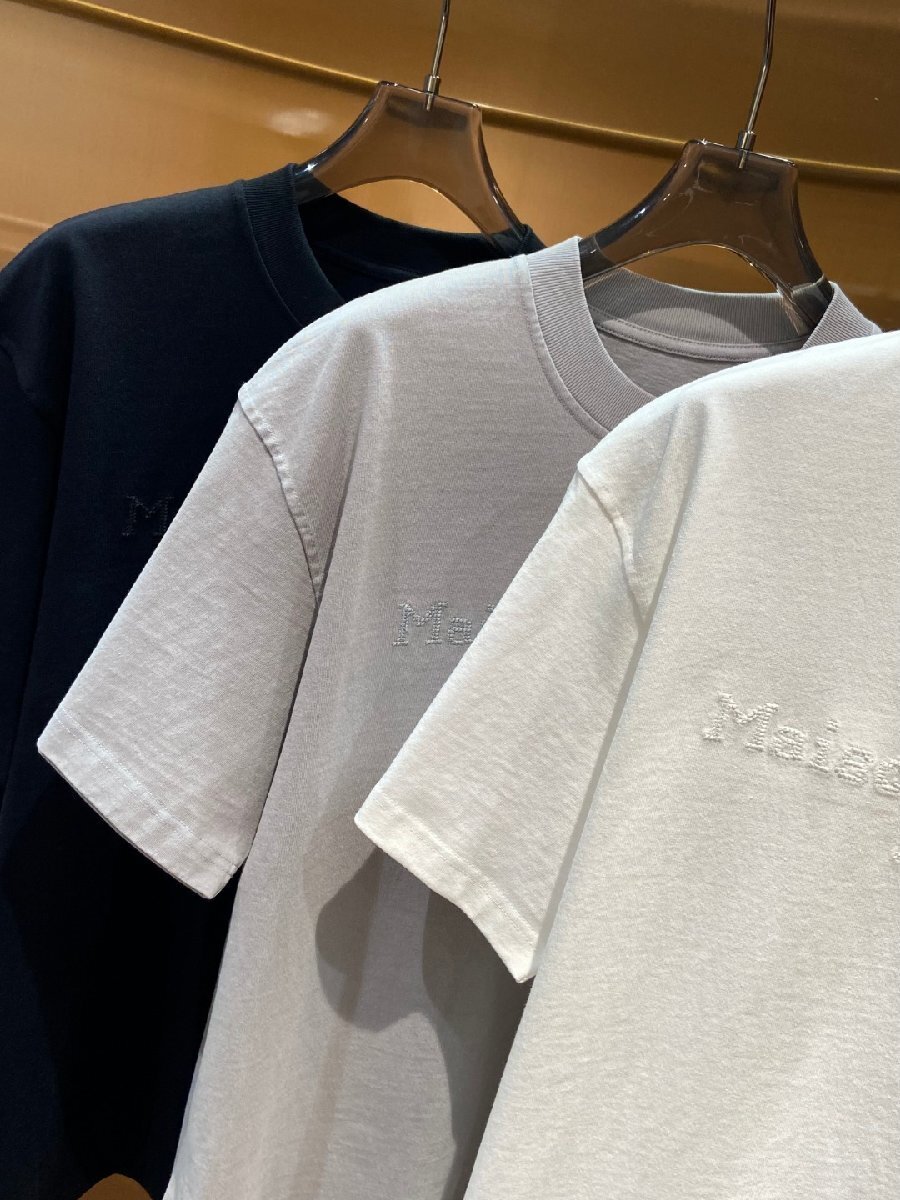 Maison Margiela マルタンマルジェラ　メンズ　Tシャツ　半袖　文字ロゴ　シンプル　S-XL　サイズ選択可能　MM6　グレー b319_画像3