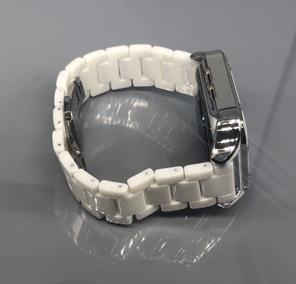 ホワイト アップルウォッチバンド ステンレスベルト セラミック 保護 画面保護 カバー ケース 40mm 41mm 44mm 45mm Apple Watchの画像5