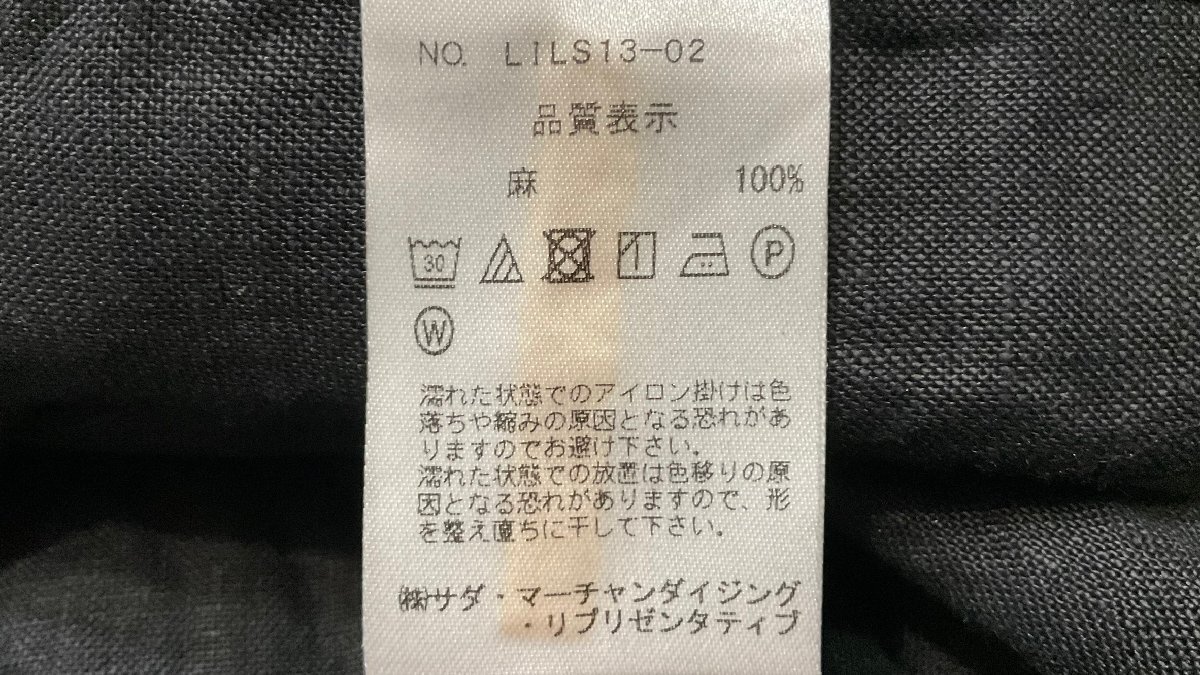 130A Maker's Shirt 鎌倉 シャツ リネン 長袖 ブラック【中古】_画像10