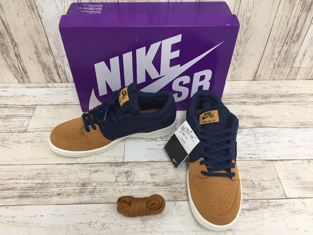 148B NIKE SB DUNK LOW PRO PRM Desert Ochre and Midnight Navy DX6775-400【未使用】_画像1