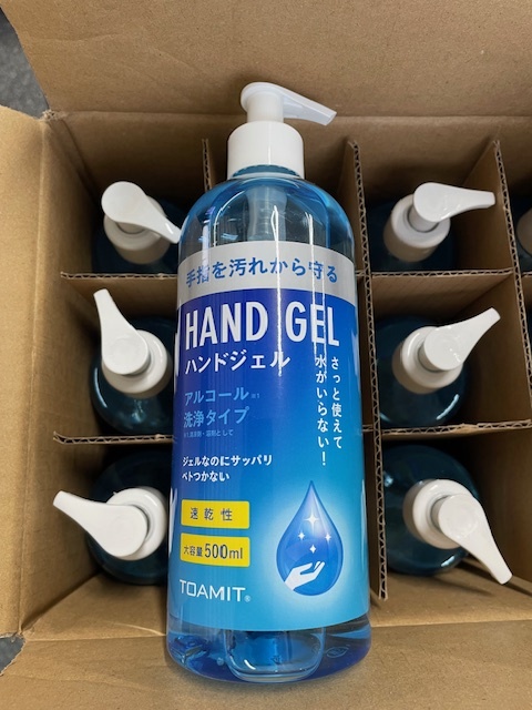 TOAMIT(東亜産業) アルコール洗浄タイプ HAND GEL ハンドジェル　500ml x 12本(1箱) TOAMIT 大容量 　速乾性　洗浄_画像1