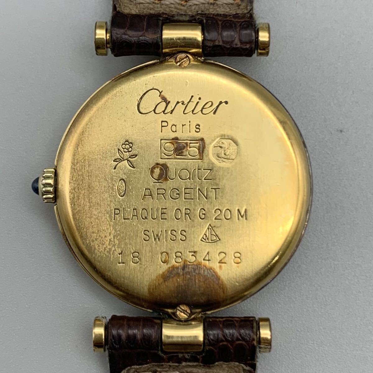 FN11984P【1000円スタート!!】Cartier カルティエ QUARTZ クォーツ 腕時計 【ジャンク】_画像6