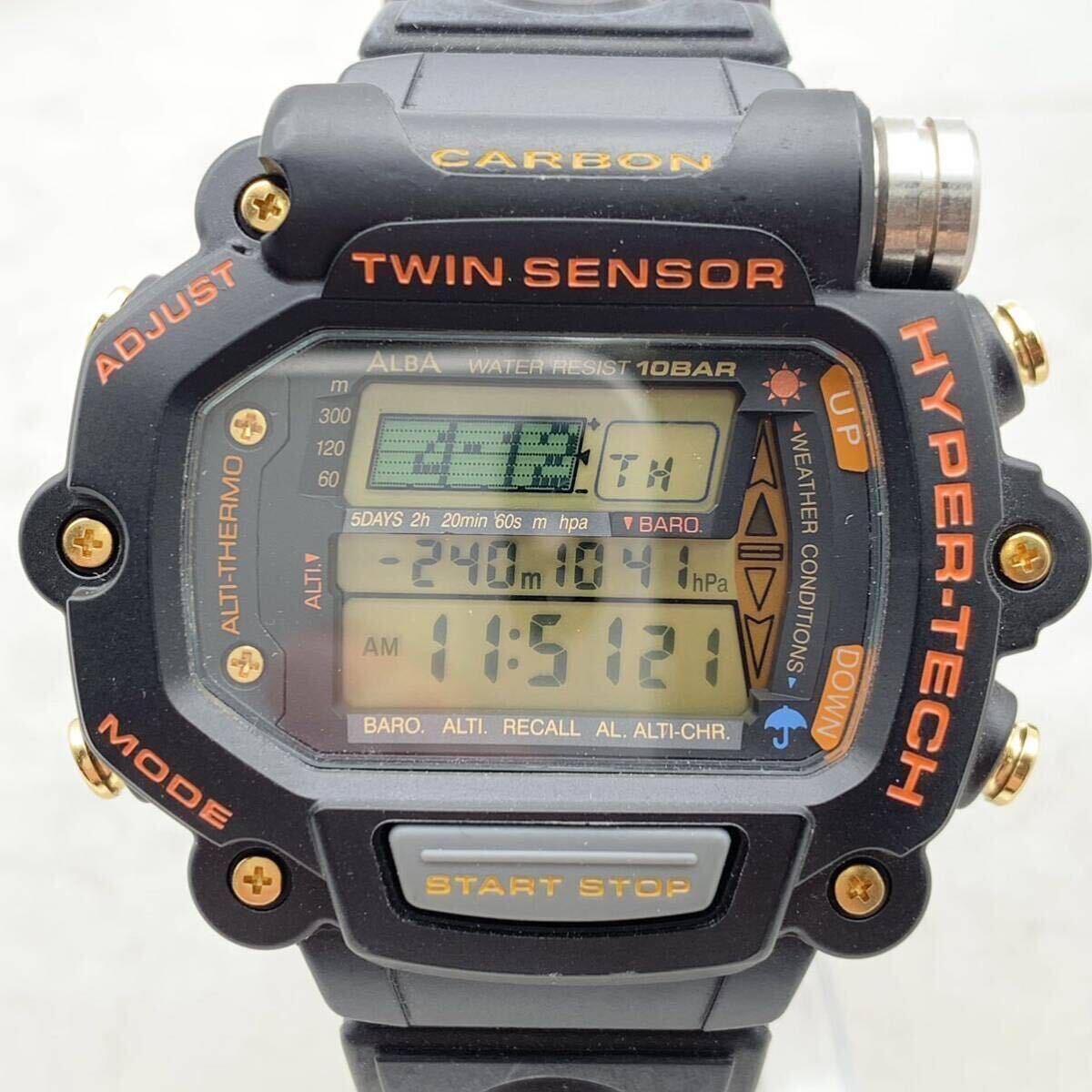 FN12027T【電池交換済み】SEIKO セイコー ALBA アルバ HYPER-TECH QUARTZ クォーツ デジタル 腕時計 稼働品の画像3
