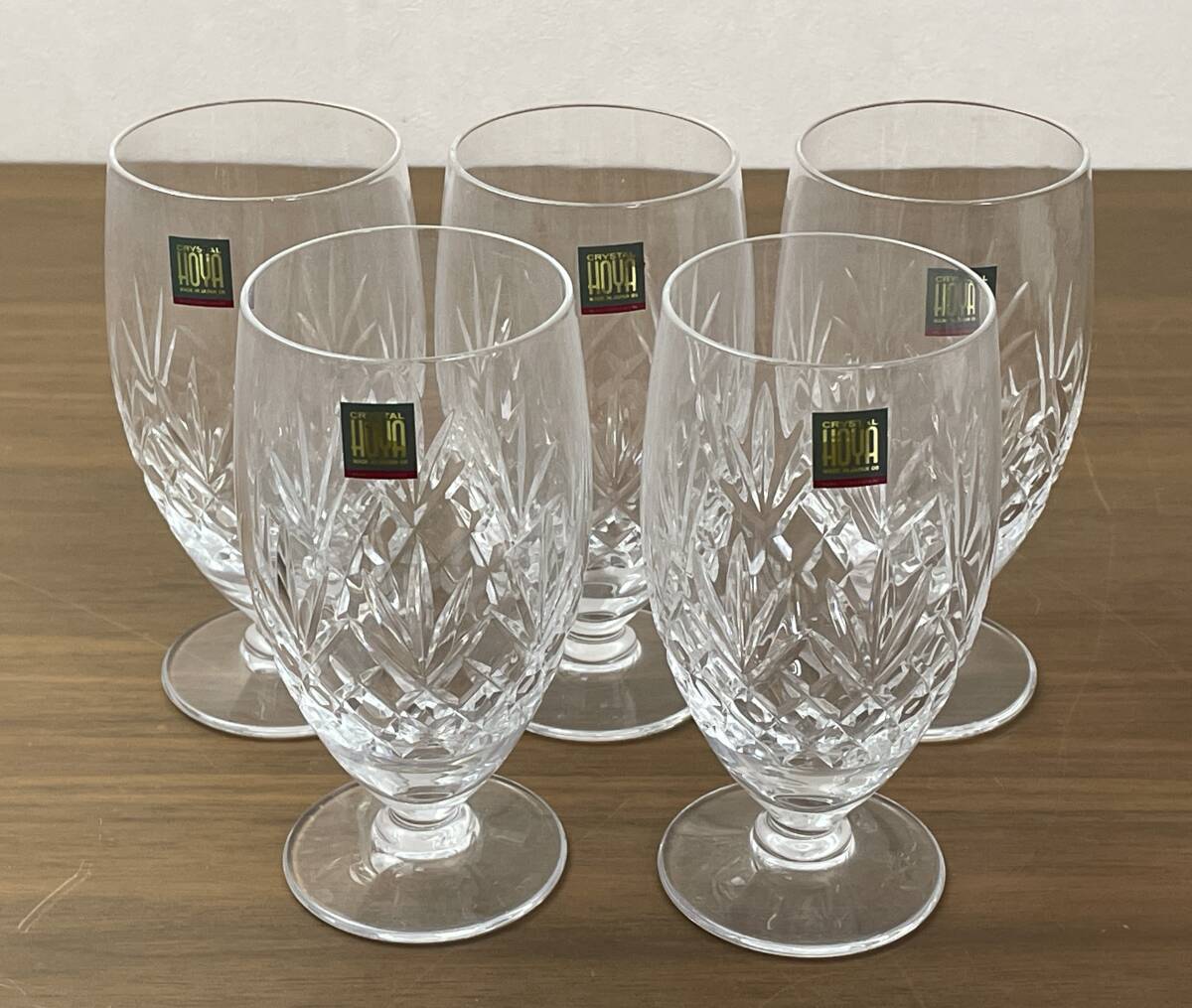 未使用 HOYA ホヤクリスタル グラス 5客セット カットガラス ビアグラス タンブラー の画像2