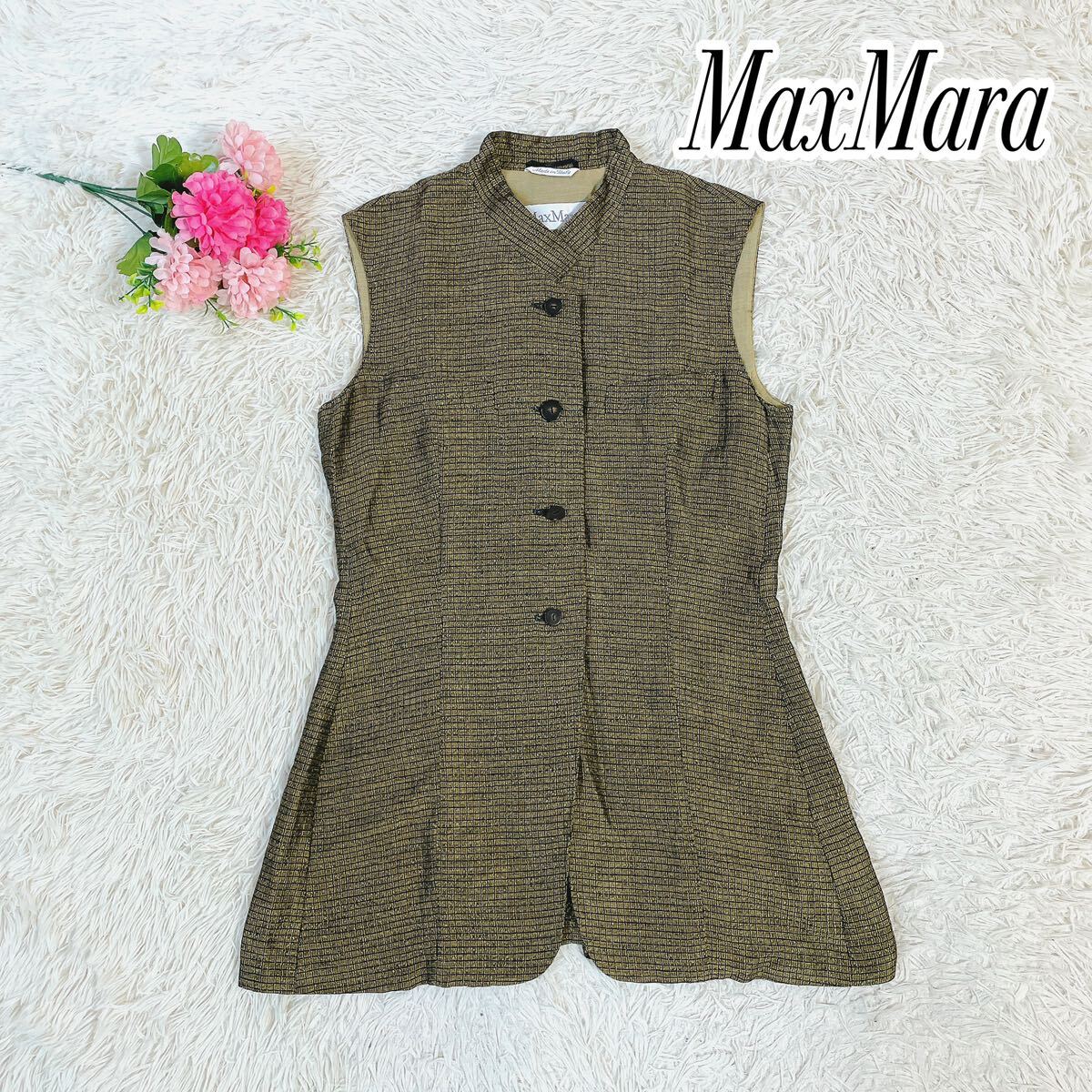 【美品】MaxMaraマックスマーラ　白タグ　ベスト　春秋　42_画像1