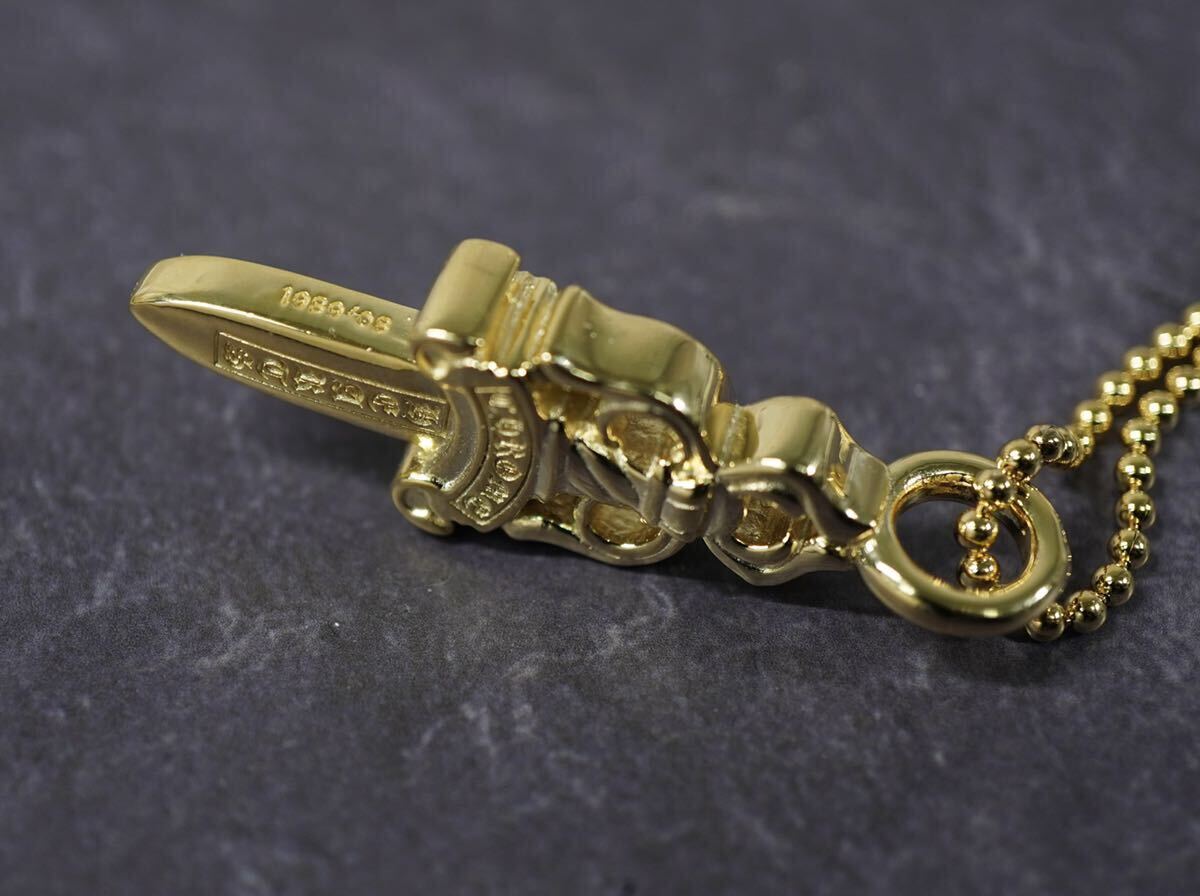 クロムハーツ/ダブルダガーペンダント/カスタムパヴェ/22K/ボールチェーン/インボイス/1円から！CHROME HEARTS