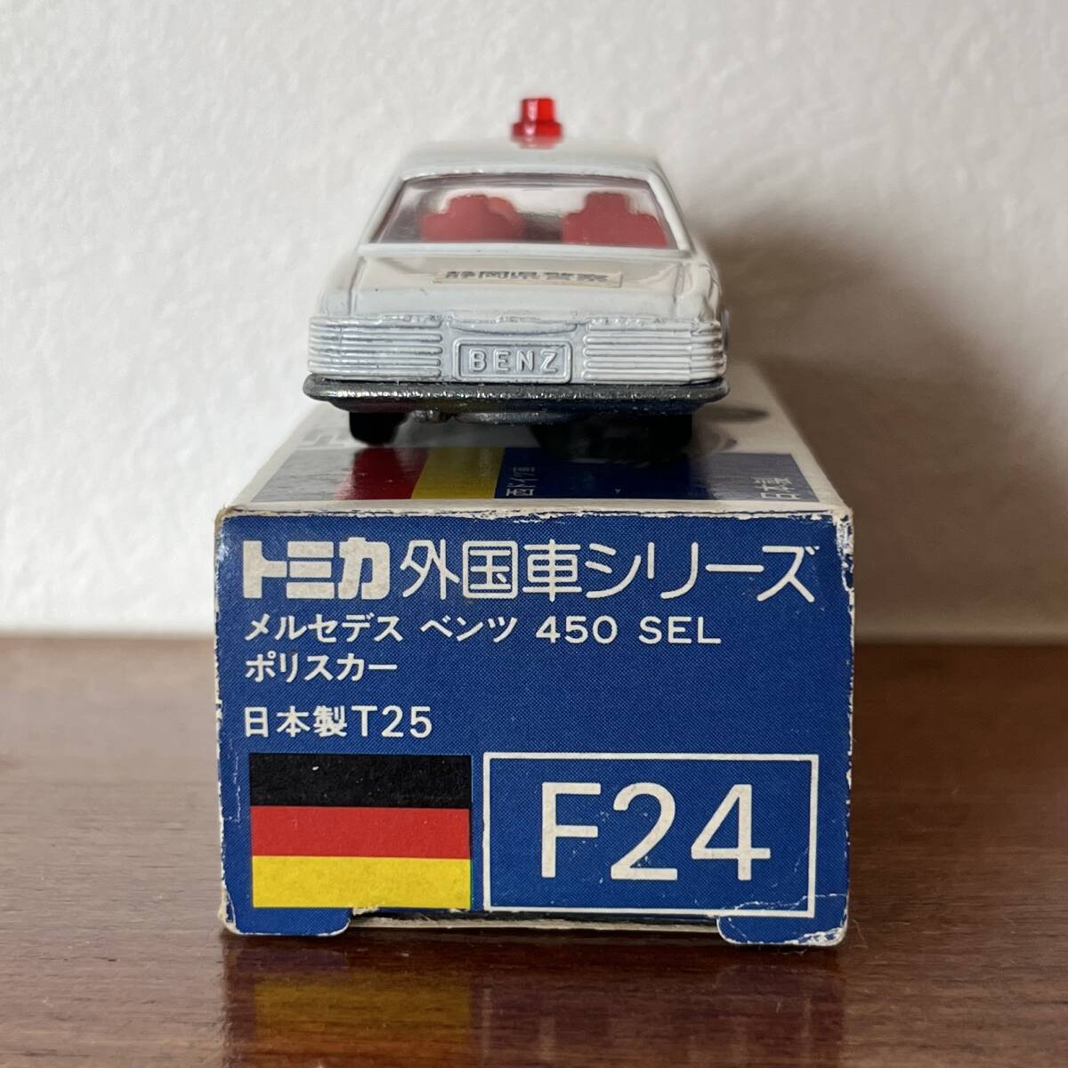 No.083  ミニカー トミカ青箱 メルセデスベンツ 450SEL ポリスカー シール使用済み（静岡県警）の画像4