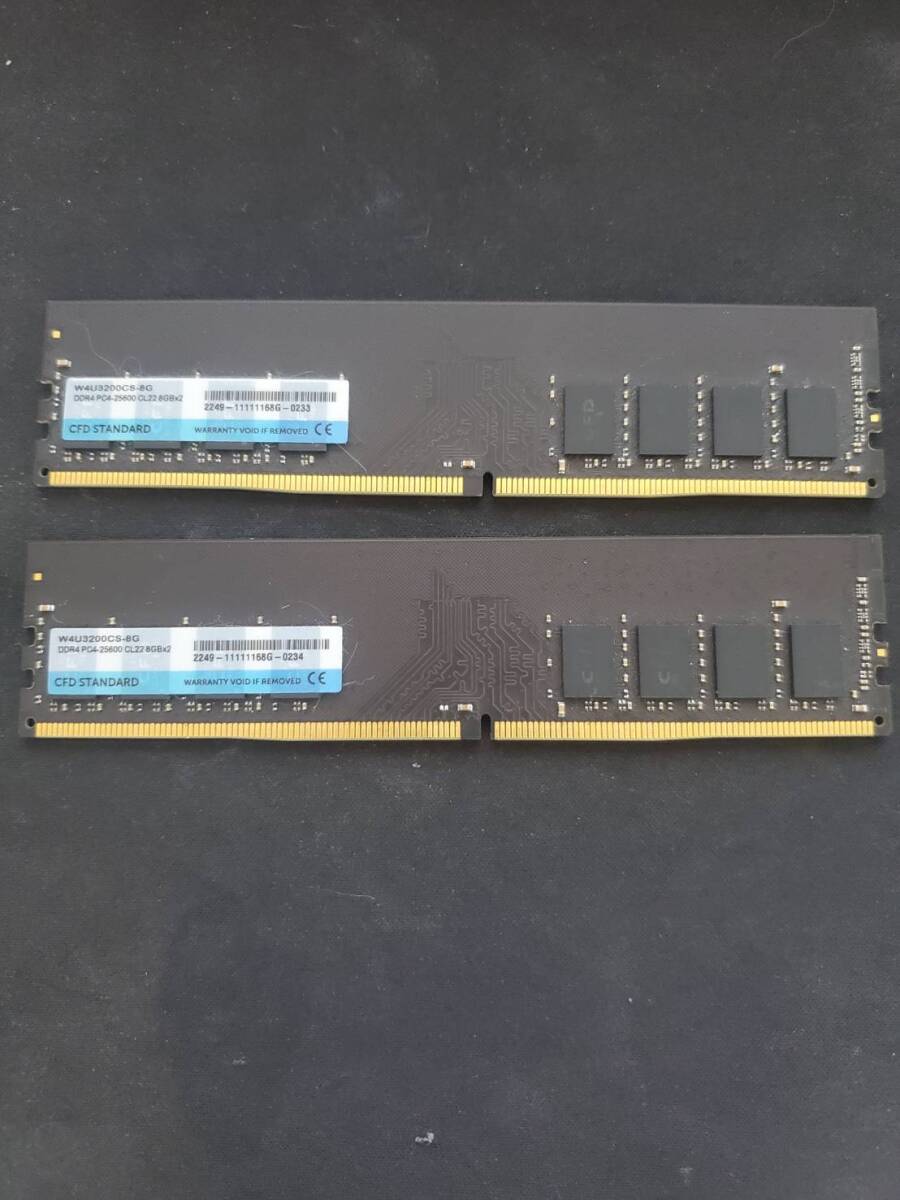 CFD STANDARD W4U3200CS-8G DDR4 PC4-25600 CL22 8GB×2 中古 動作未確認 ジャンク品の画像1