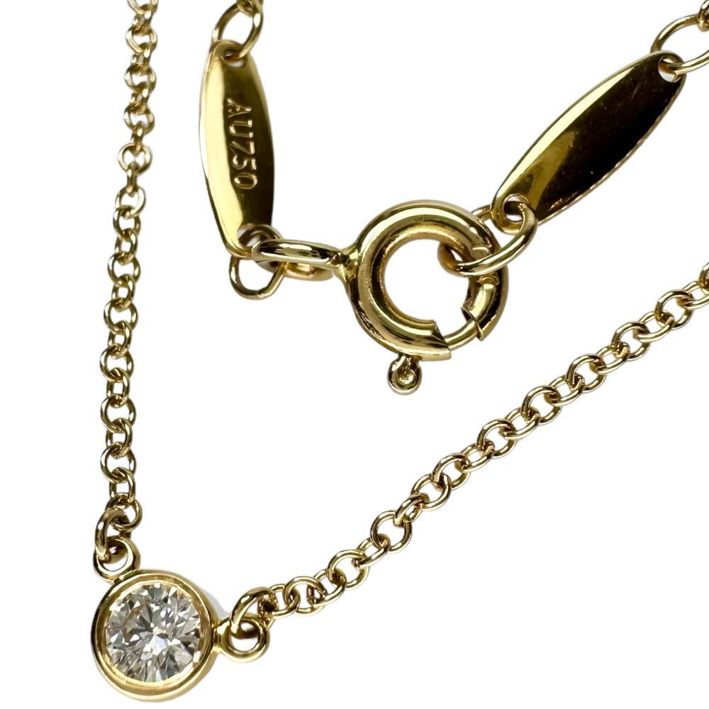 シモンズグランドセール TIFFANY&Co./ティファニー ダイヤモンド推定 レディース 41cm 1.9g K18YGイエローゴールド バイザヤード ネックレス 0.08ct イエローゴールド