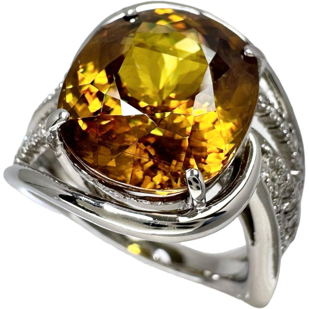 【2024】三越のお歳暮・冬ギフト スフェーン 12号 8.41ct レディース 13.7g Pt900プラチナ リング・指輪 計0.47ct ダイヤモンド その他