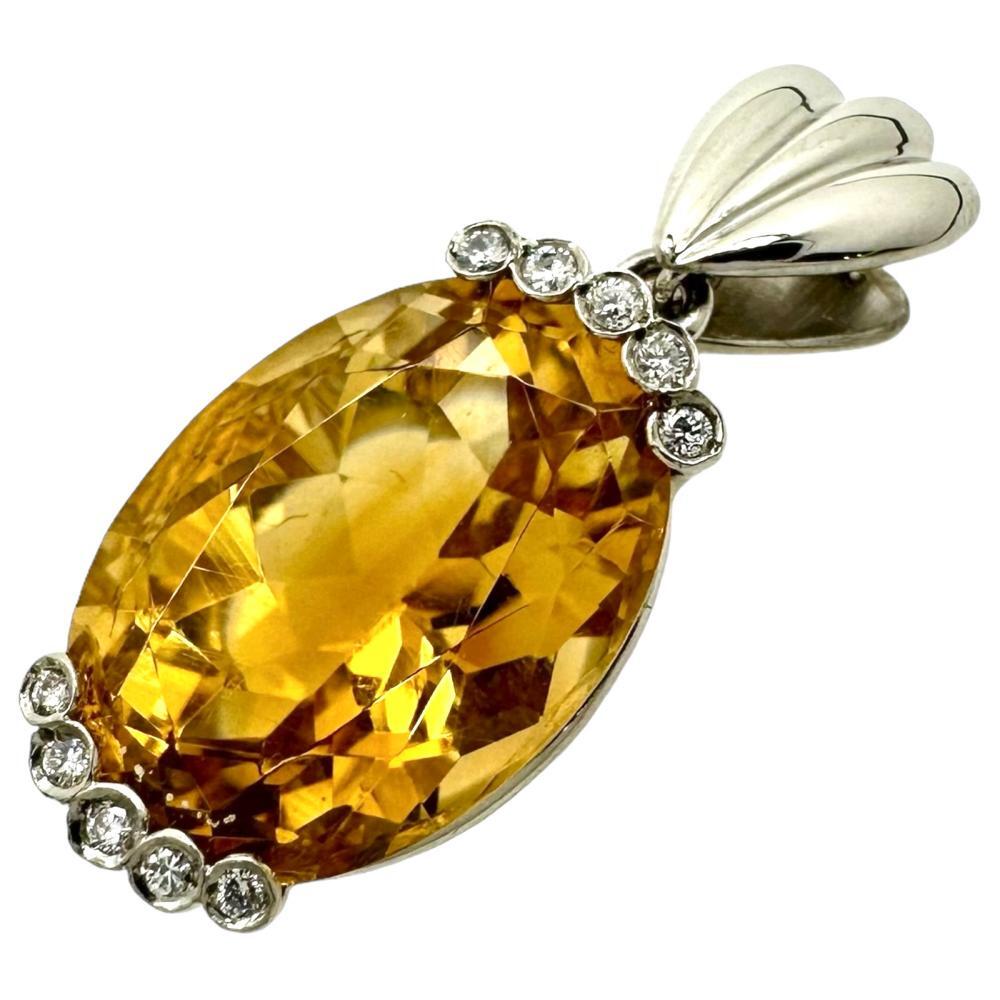 経典 ペンダントトップ 計0.05ct ダイヤモンド 6.108ct シトリン Pt900プラチナ レディース 5.5g その他