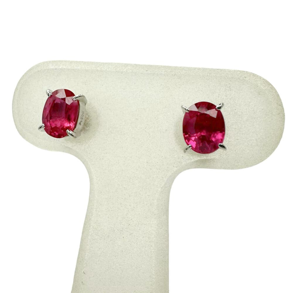 印象のデザイン ピンクサファイア 0.565×2ct ピアス Pt900プラチナ 1.3g レディース サファイア