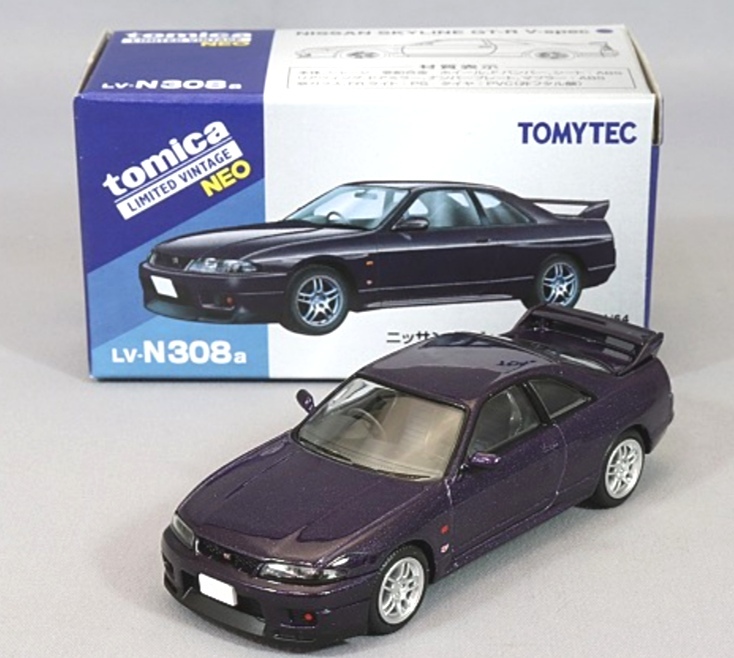 即決！ トミカ リミテッド ヴィンテージ ネオ LV-N308a ニッサン スカイライン GT-R V-spec 95年式 (紫) R33 新品・未使用品の画像2
