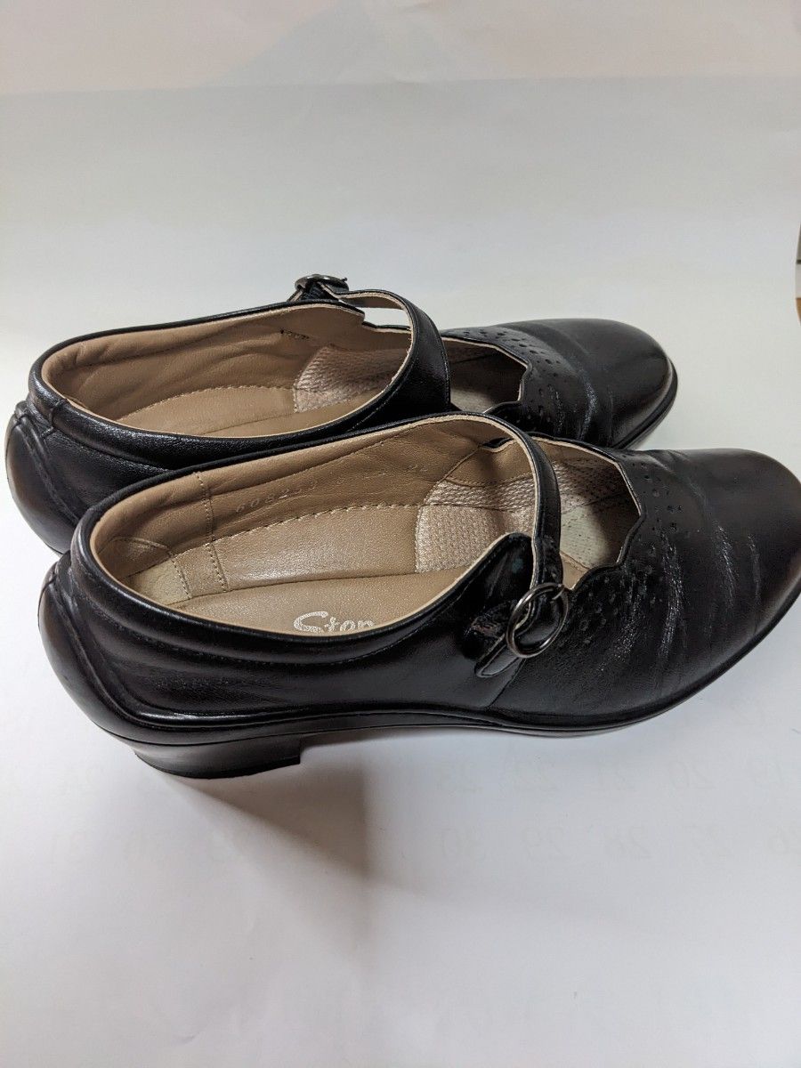 ボンステップ　大塚製靴　ストラップパンプス　22.5 ブラック