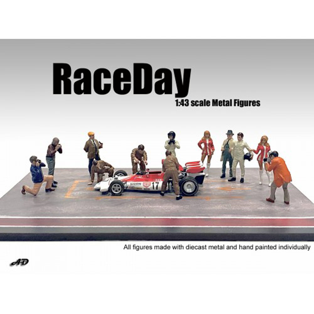 アメリカン ジオラマ 1/43 レースデイ セット 2 フィギア American Diorama Race Day Metal Figures Set_画像5