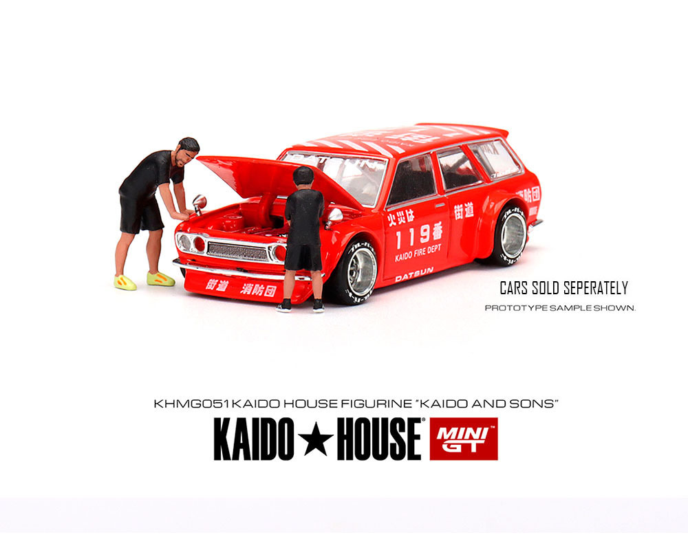 Kaido House x Mini GT 1/64 Kaido House Figures Kaido & Sons フィギア 4体セット ミニカー ジオラマの画像3