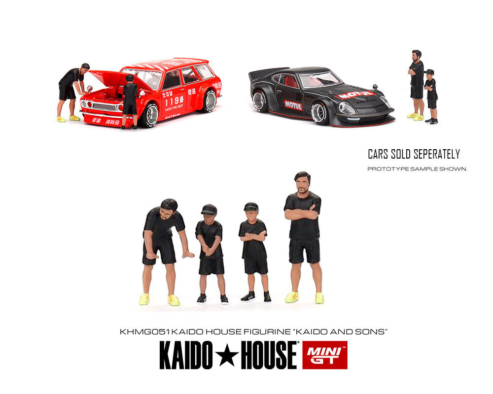 Kaido House x Mini GT 1/64 Kaido House Figures Kaido & Sons フィギア 4体セット ミニカー ジオラマの画像2