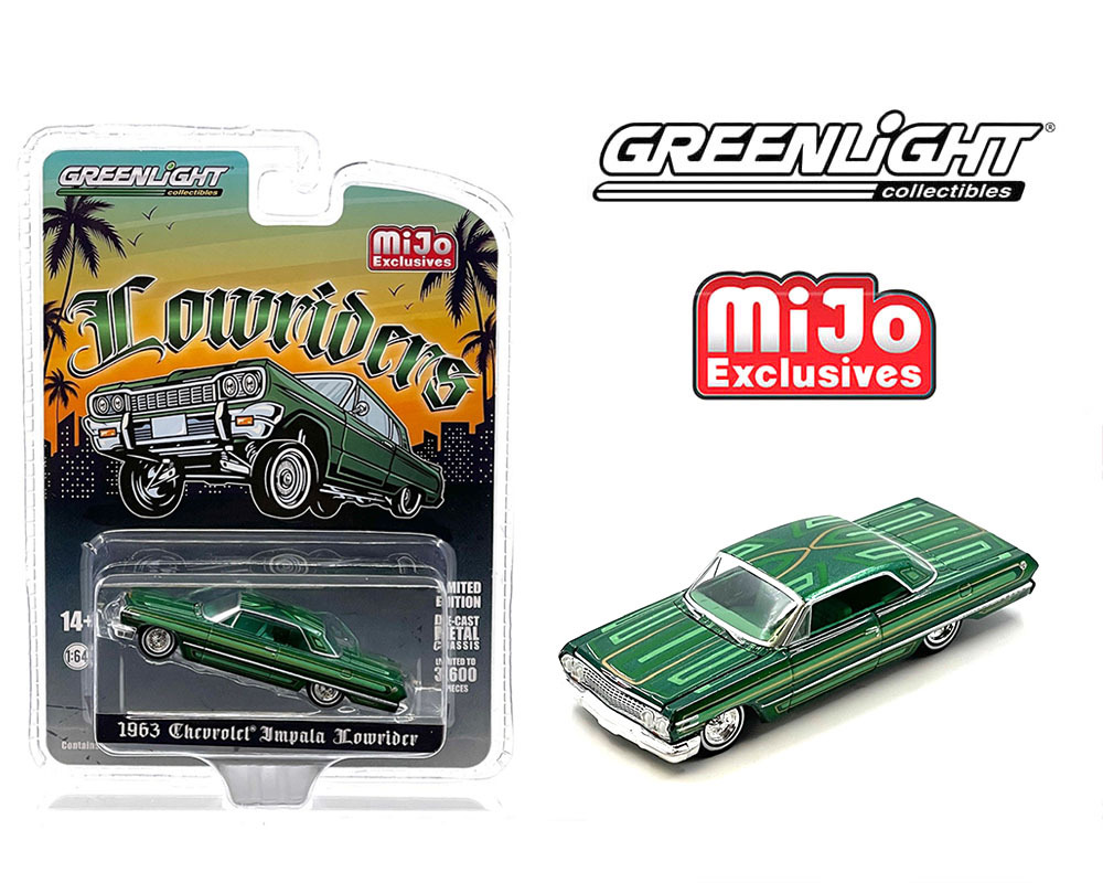 グリーンライト 1/64 シボレー インパラ SS 1963 ローライダー グリーン Greenlight Chevrolet Impala Lowriders ミニカー_画像1