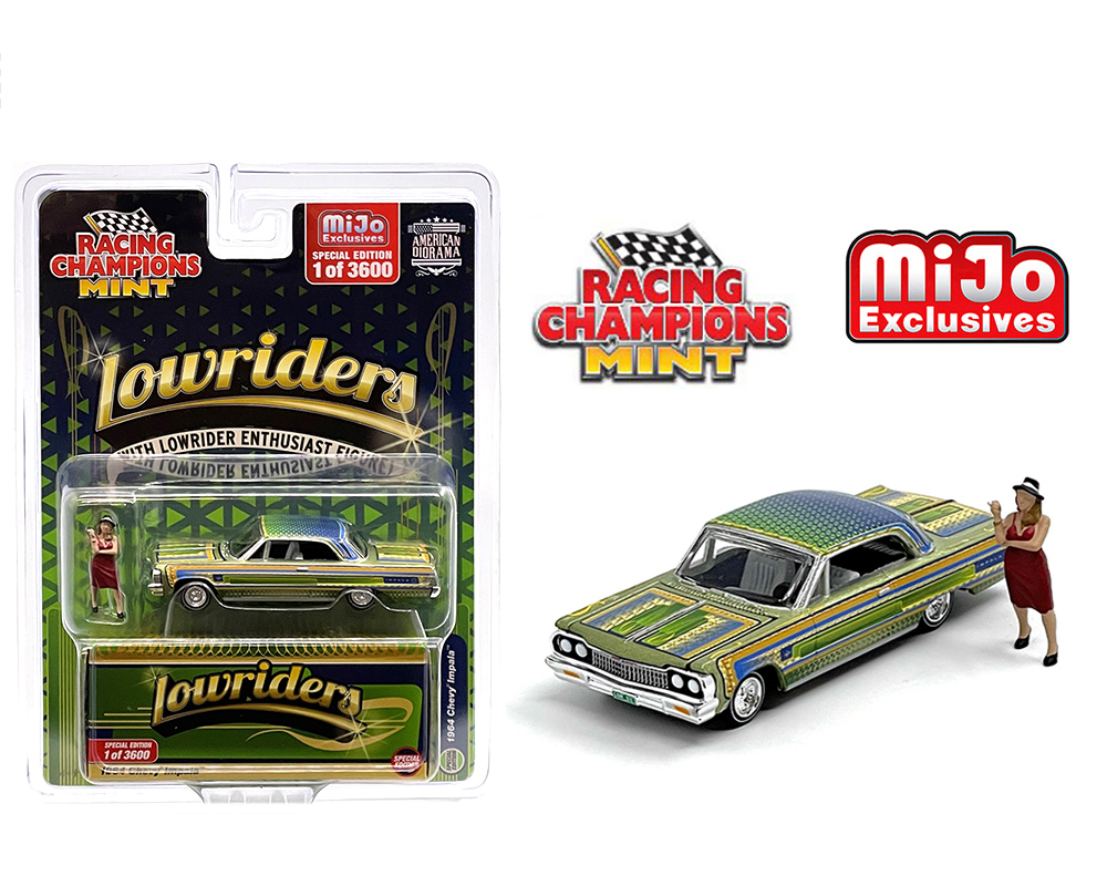 レーシング チャンピオンズ 1/64 シボレー インパラ SS 1964 ローライダー フィギア付き Racing Champions Lowriders Chevrolet Impalaの画像1