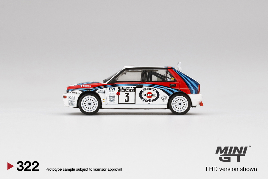 MINI GT 1/64 ランチア デルタ HF インテグラーレ エボルツィオーネ #3 1000湖ラリー 優勝 マルティニ Lancia Delta Martiniの画像3