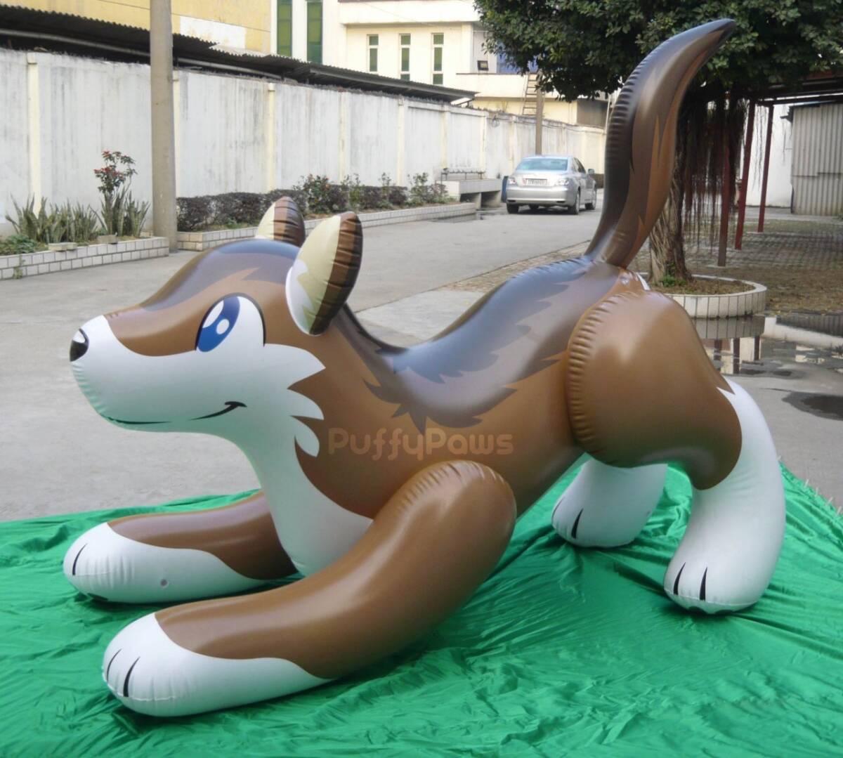 PuffyPaws Timber Wolf Inflatable ウルフ グレー 空ビ 空気ビニール フロート 