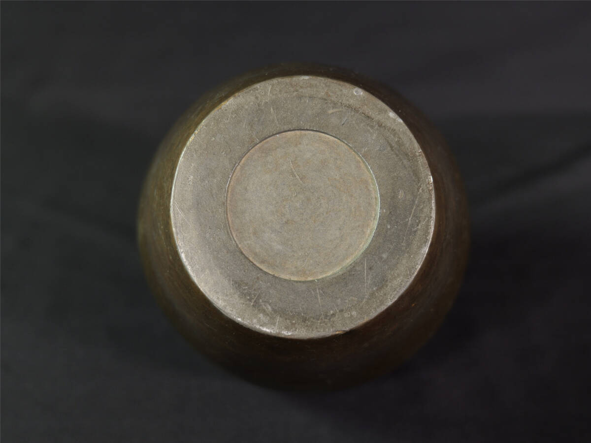 古錫 茶壺 茶入 無銘 高さ約 17.3 ㎝ 重さ：約1260ｇ 唐物 斑錫製 茶心壷 時代の画像9