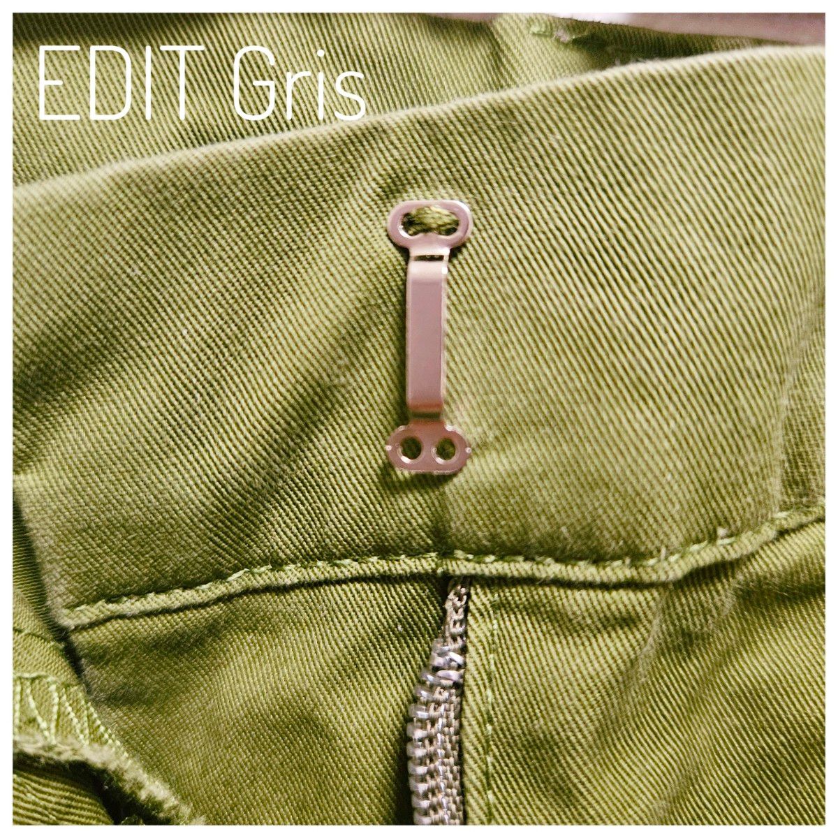 サルエルEDIT Gris　ワークパンツ　訳アリ　緑　グリーン　green　裾絞　ベルト　F　フリーサイズ　コットン　カーゴパンツ