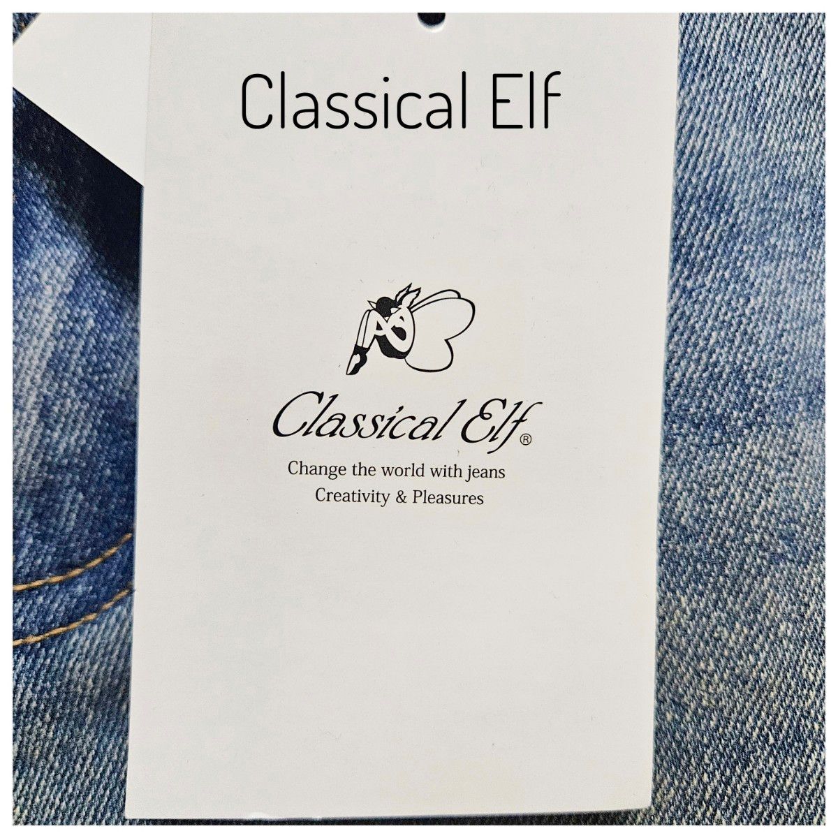 美品　Classical Elf　スキニーデニム　M　青　タグ　未使用　伸縮性　ハイウエスト　ストレッチ　シンプル　カジュアル