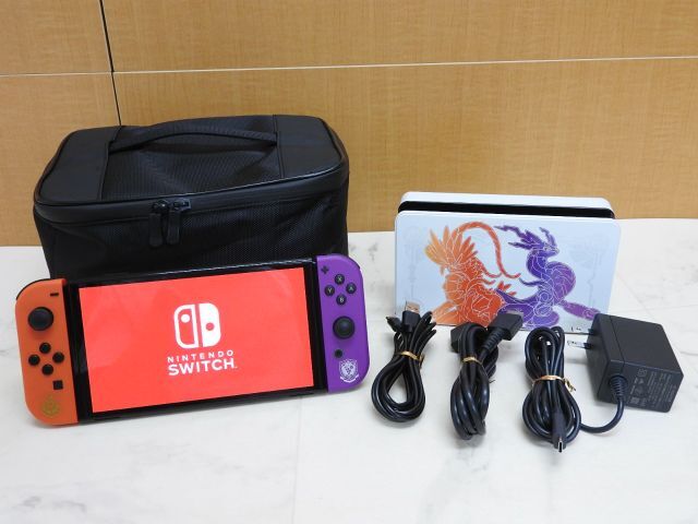 1円〜 中古 Nintendo Switch 有機ELモデル スカーレット・バイオレットエディション 本体の画像1