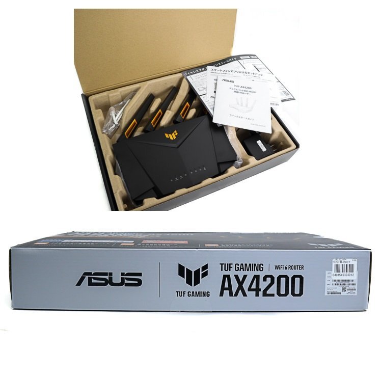 【1円/現状お渡し品】ASUS TUF Gaming AX4200 無線 ルーター 最新規格WiFi6 3603+574Mbps v6プラス OCNバーチャルコネクト対応 41140の画像9