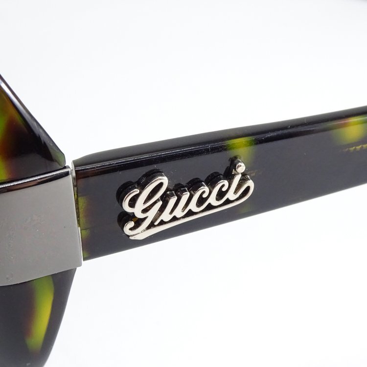 [1 иен ] Gucci GUCCI солнцезащитные очки I одежда овальный боковой Logo temi рисунок панцирь черепахи рисунок GG 3112 086JS оттенок зеленого серый линзы очки 