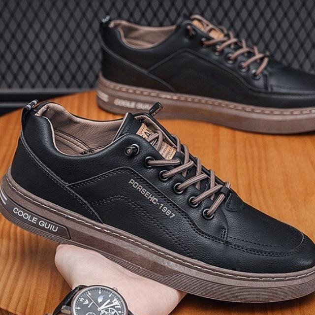  deck shoes ske-bo- обувь туфли без застежки мужской обувь прогулочные туфли кожа обувь спорт простой черный 27cm