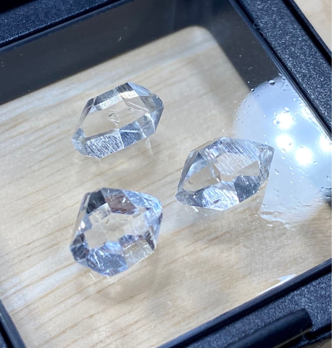 【夢の実現】天然石　ダイヤモンドクォーツ原石穴なしAAA-LL×3個7.6ct