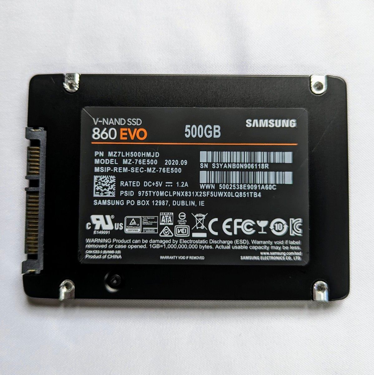 SAMSUNG 860 EVO 2.5インチ SSD 500GB