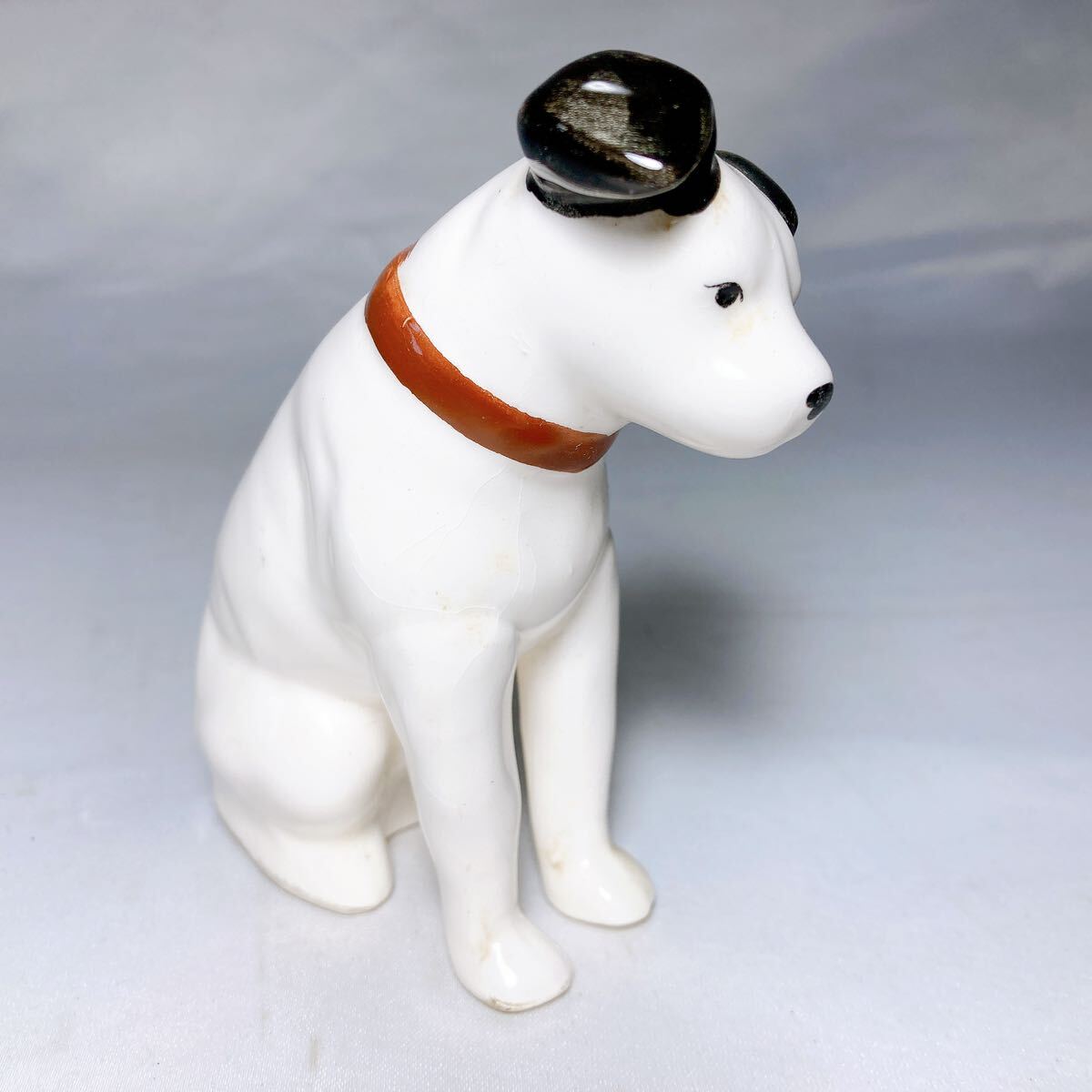 ビクター犬 陶器製 人形 置物 ニッパー犬 Victor 高さ約11cm 昭和レトロ アンティーク インテリアの画像3
