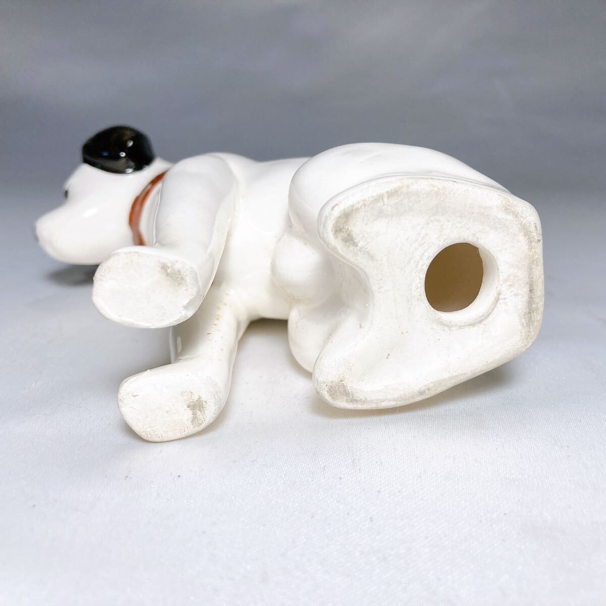 ビクター犬 陶器製 人形 置物 ニッパー犬 Victor 高さ約11cm 昭和レトロ アンティーク インテリアの画像9