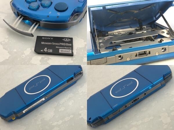 起動ok SONY PSP-3000 ヴィブラント・ブルー 箱付き 一部不具合あり/ジャンク品 / ソニー プレイステーション・ポータブル い901-4aの画像4