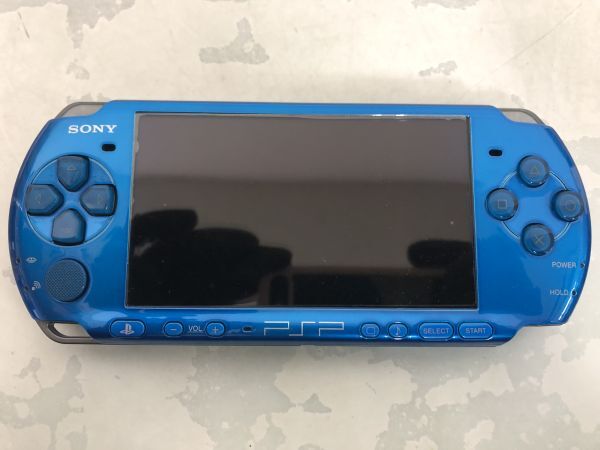 起動ok SONY PSP-3000 ヴィブラント・ブルー 箱付き 一部不具合あり/ジャンク品 / ソニー プレイステーション・ポータブル い901-4aの画像2